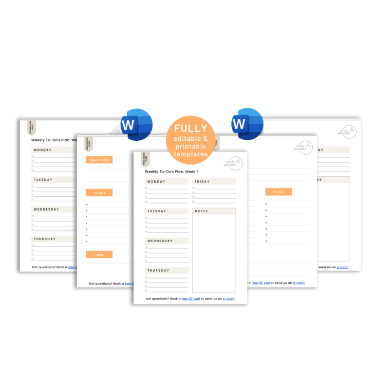 Images of Weekly Goals & To-Do Templates