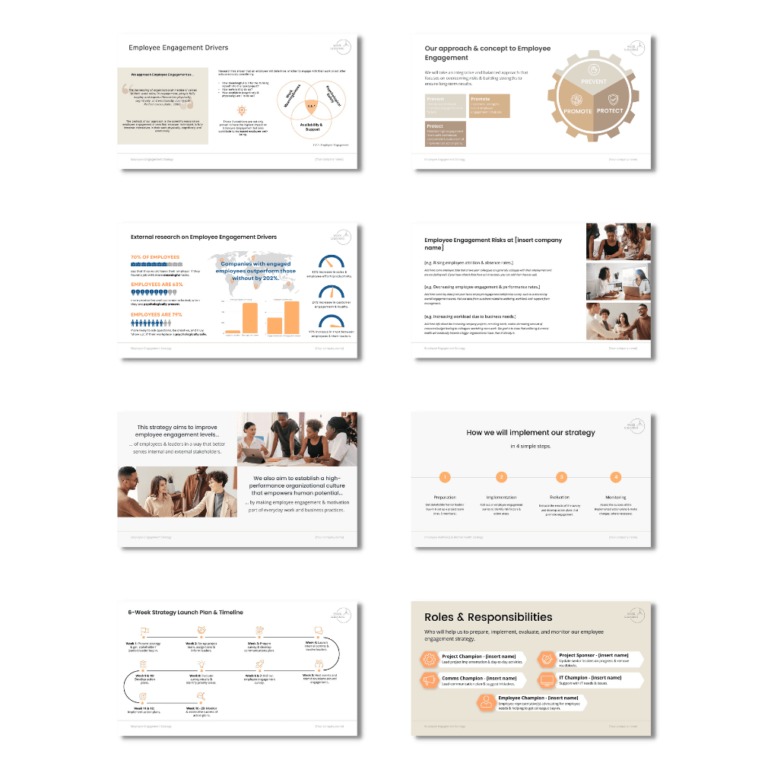 A set of PowerPoint slides about employee engagement