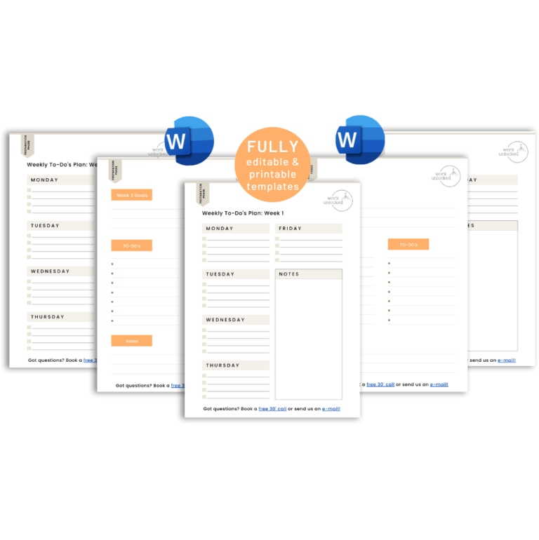 A screenshot of Weekly Goals & To-Do Templates